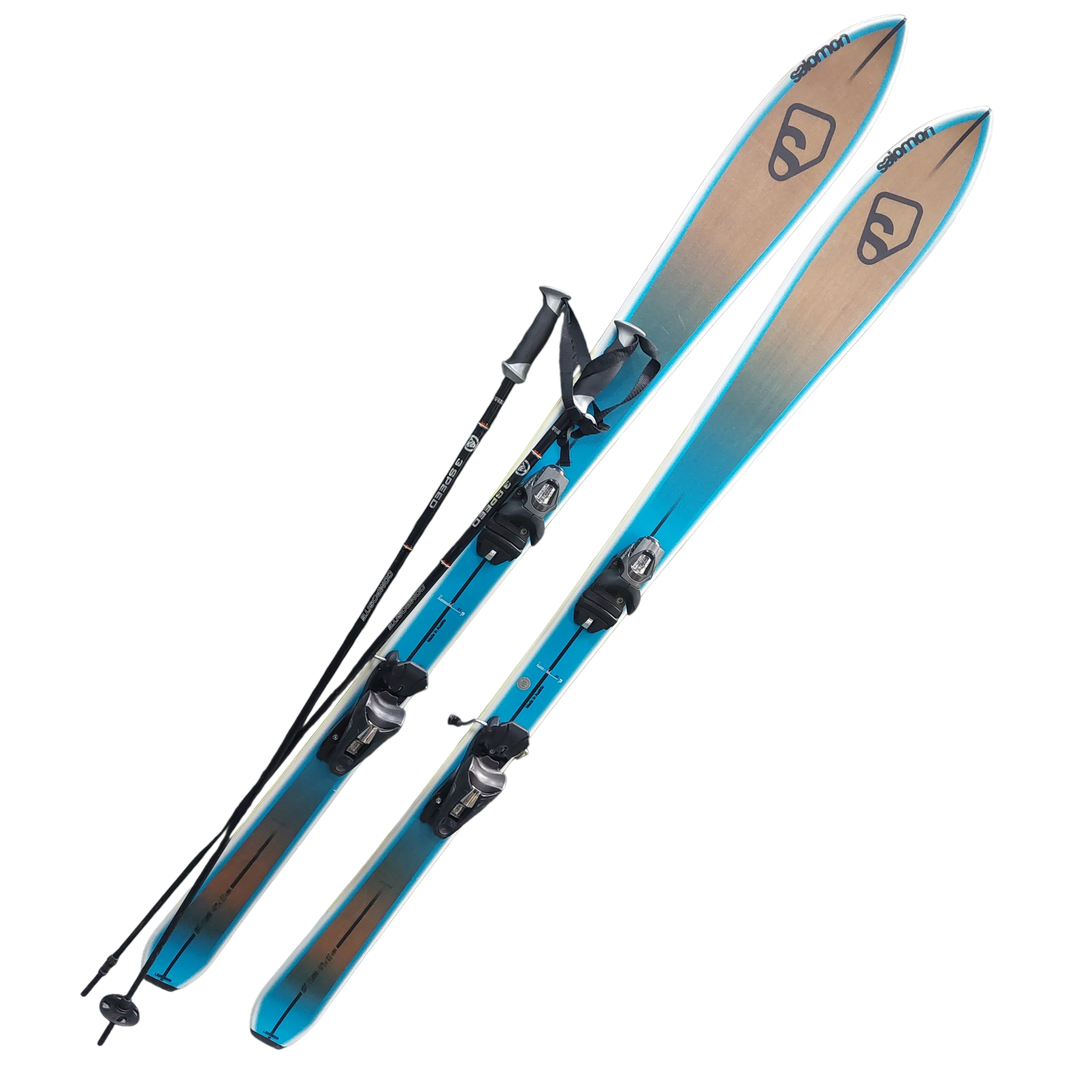 Pre-owned Salomon BBR 8.0 V-Shape All-Mountain Skis 168cm With